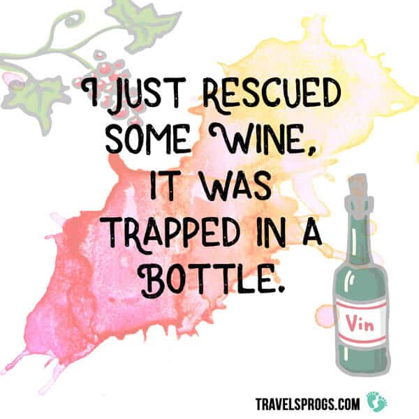 ''I just rescued some wine, it was trapped in a bottle''
